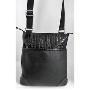 Brighton Leather Croc Patent trim Crossbody